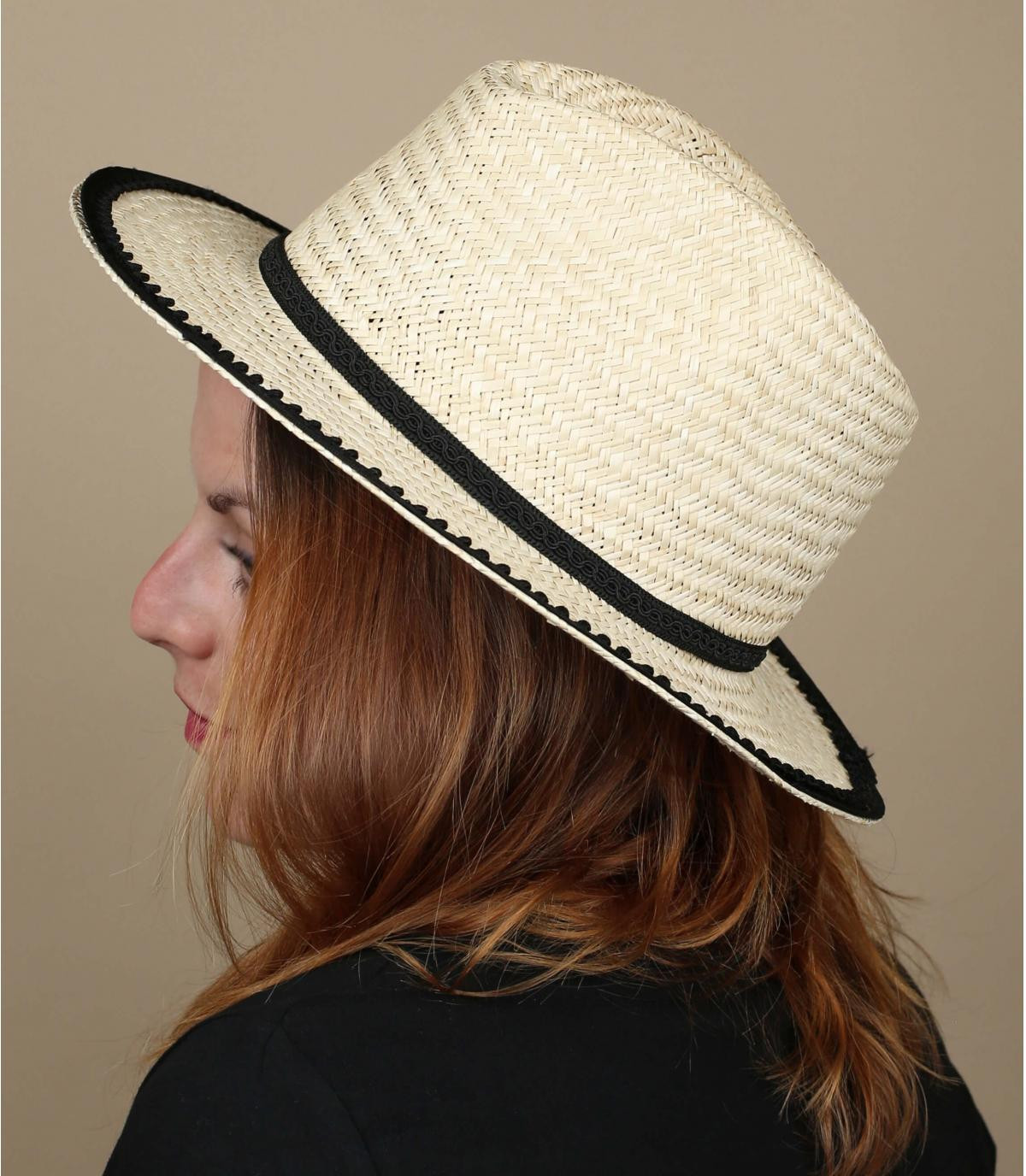 Brixton beige straw fedora Lera II tan